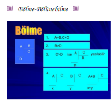 Bölme Bölünebilme Formülü